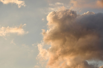 Sunset. Sky and clouds. Beautiful view.