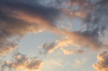 Naklejka na ściany i meble Sunset. Sky and clouds. Beautiful view.