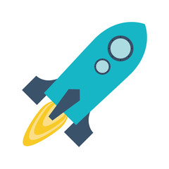 flat design colorful toy rocket icon vector illustration