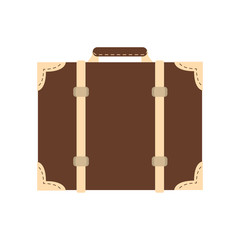 flat design classic suitcase icon vector illustration