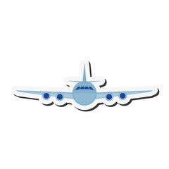 flat design single airplane icon vector illustration
