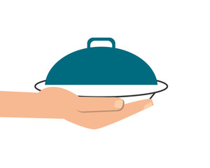 flat design elegant food tray icon vector illustration