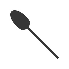 flat design single spoon icon vector illustration