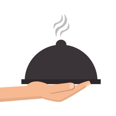 flat design elegant food tray icon vector illustration