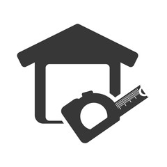 meter tool house home repair construction silhouette icon. Flat and Isolated design. Vector illustration