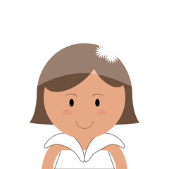 flat design happy bride icon vector illustration