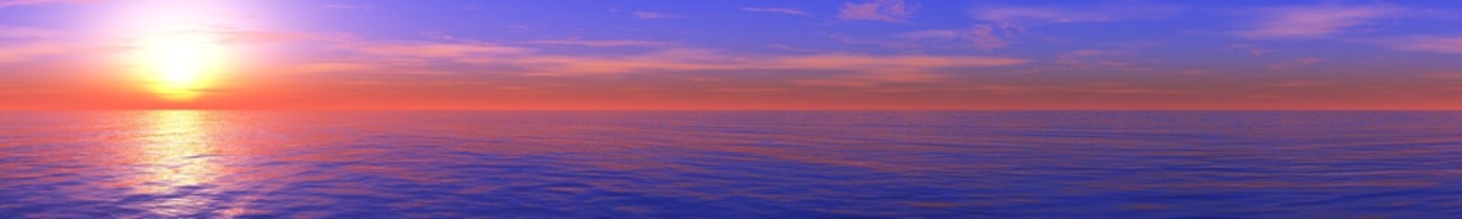 Naklejka na ściany i meble panoramic ocean sunset 
