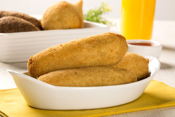Sausage fried snacks. Delicious brazilian snacks.