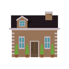 flat design pretty house icon vector illustration