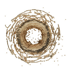 golden splash radial 3d rendering