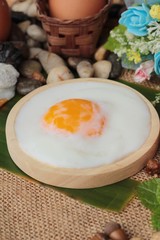 Onsen egg or soft-boiled egg is delicious.