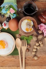 Onsen egg or soft-boiled egg is delicious.