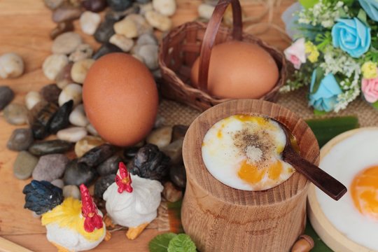 Onsen egg or soft-boiled egg is delicious.
