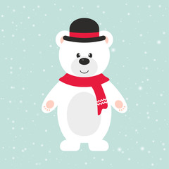 winter bear with hat