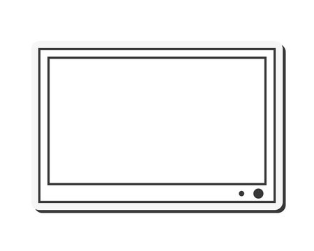 flat design flat screen tv icon vector illustration