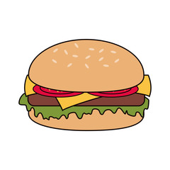 hamburger snack lunch fast food icon. Flat and Isolated design. Vector illustration