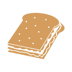 sandwich snack lunch fast food icon. Flat and Isolated illustration. Vector illustration
