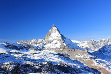 Fototapeta na wymiar The East Face of the Matterhorn. The Alps, Switzerland.