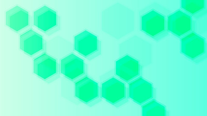 Fototapeta na wymiar hexagon green background