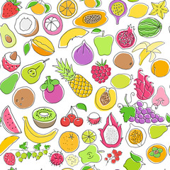 Seamless pattern with fruits