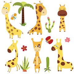 Fototapeta premium Set funny giraffes