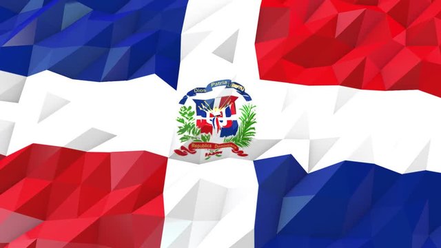 Dominican Republic  3D Wallpaper Animation, National Symbol, Low Polygonal Glossy Origami Style
