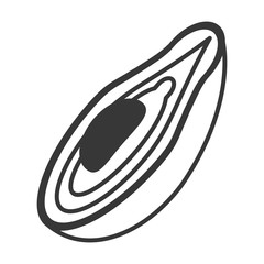 avocado organic healthy natural food icon. Flat and Isolated illustration. Vector illustration