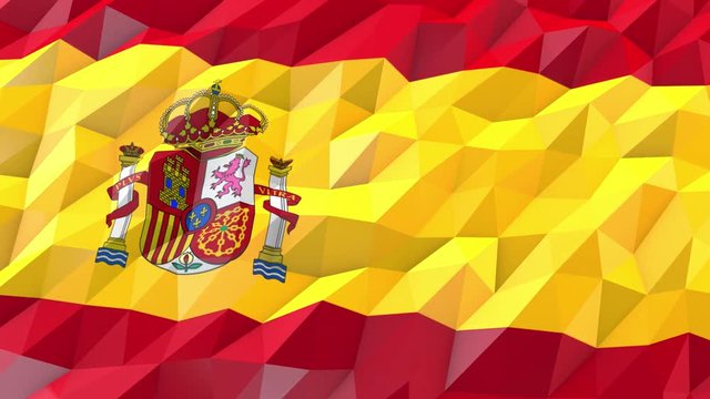 Spain 3D Wallpaper Animation, National Symbol, Low Polygonal Glossy Origami Style