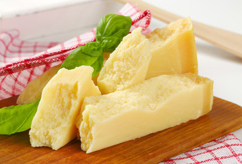 Pieces of Parmesan cheese