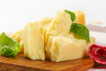 Pieces of Parmesan cheese