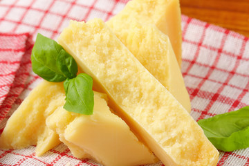 Pieces of Parmesan cheese