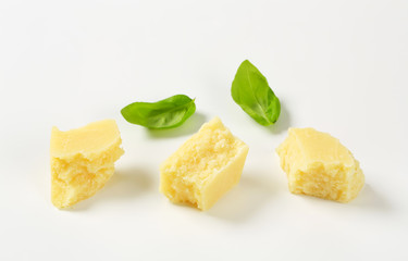 Pieces of Parmesan cheese