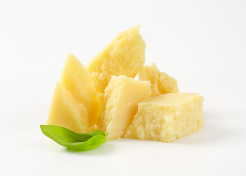 Pieces of Parmesan cheese