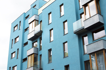 Blue apartment house