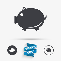 Piggy sign icon. Pork symbol.