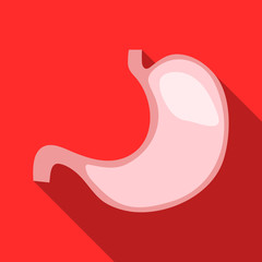 Fototapeta premium Stomach icon in flat style with long shadow. Human organs symbol