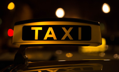 Taxi waiting for a ride at the airport