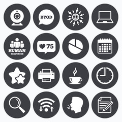 Office, documents and business icons.