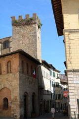Narrow alley in Poggibonsi, Tuscany Italy