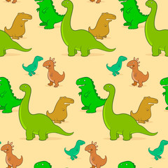 Cute cartoon dinosaur background pattern