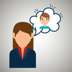 woman client hotel icon vector illustration design