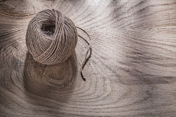 Hank of rope on wooden board