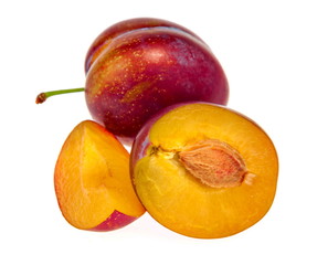 plums, sweet plum isolated on white background cutout 