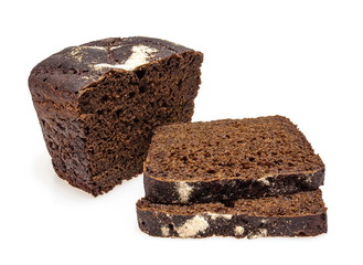 Rye bread on a white background  