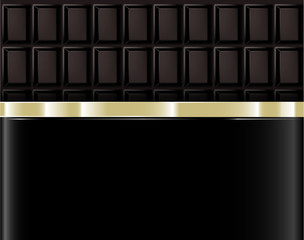 Realistic chocolate bar with foil packaging
