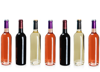 bottles of wine of different types 