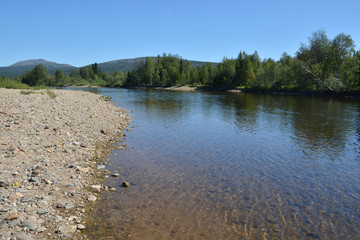 Fototapeta na wymiar The Ural river Shchugor.