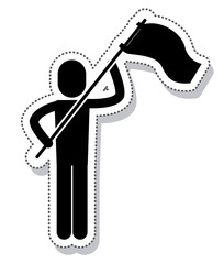 Obraz premium person avatar protest isolated icon vector illustration design