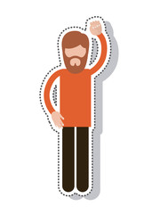 person avatar protest isolated icon vector illustration design