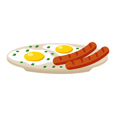 Scrambled eggs lunch vector.
